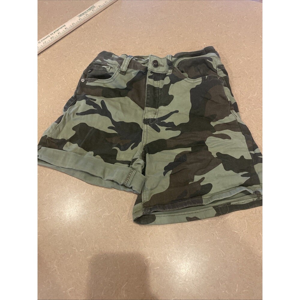 KanCan Camo High Rise Jean Shorts Size S Small - Stretchy Short Camouflage EUC